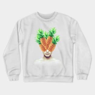 Pineapple head portrait Crewneck Sweatshirt